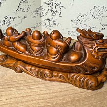 早期収集 黄楊木 精工細彫 福寿如意 擺件 民間收集 黄楊木 手工彫刻 福寿如意 擺件 黄杨木如意摆件-黄杨木如意