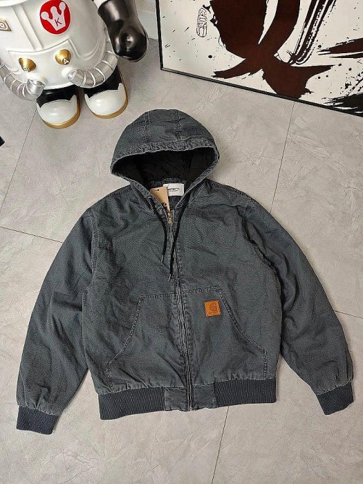 100％原廠 Carhartt卡哈特j130 mos美式復古做舊水洗連帽棉服夾克外套 加厚棉服夾克