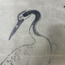 八大山人】松鶴圖四尺中堂畫帶雜志純手繪作品裝裱尺寸:213*74cm左右畫