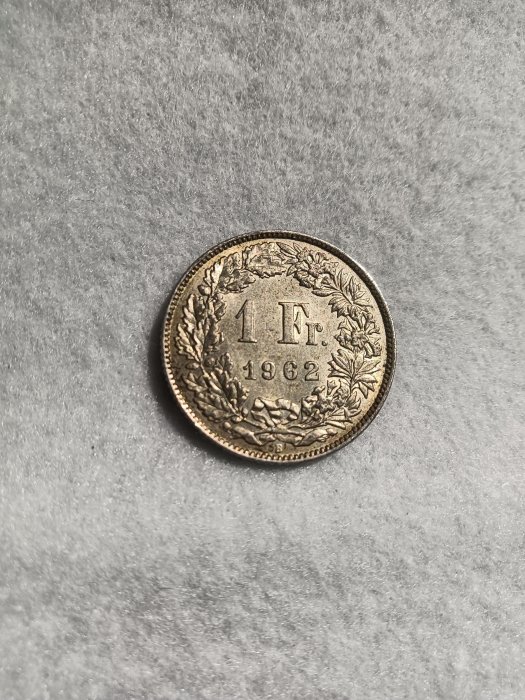 嚴選1962年瑞士1法郎銀幣，狀態極佳古錢幣收藏推薦古錢幣瑞士幣收藏品