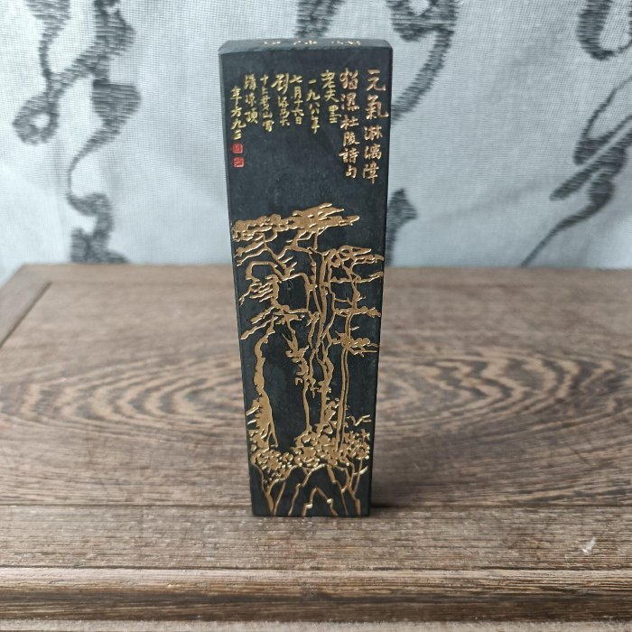 九十年代徽歙老胡開文特細超漆油墨，61克嚴選美品【老墨書畫用具名家