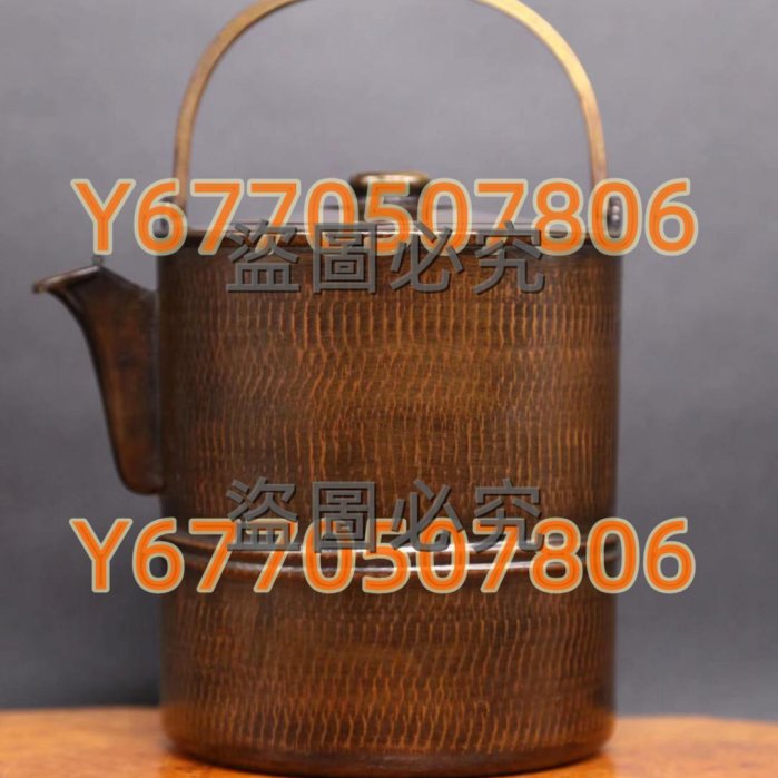 日本茶道具金誠堂制《銅制竹節型銅水注銅壺》 日本古美術古董銅水注