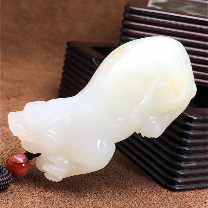 嚴選69.52公類性價比超高的和田玉貔貅，蘇州工匠手工雕琢撒金皮，油脂