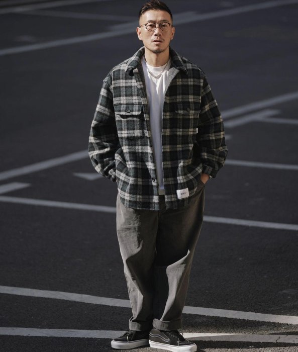 WTAPS 21AW WCPO 02 / JACKET 羊毛襯衫外套格紋灰色| Yahoo拍賣