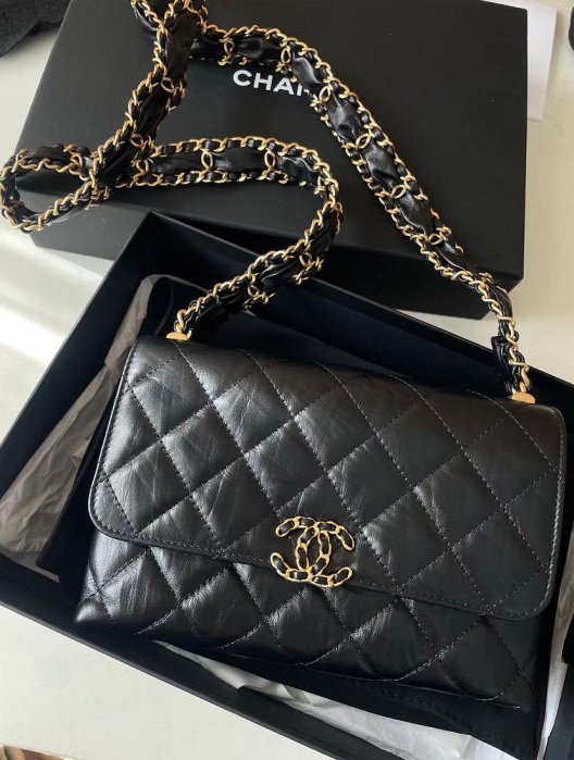 CHANEL 香奈兒 Chanel 新款方胖子豆腐包 黑金 現貨