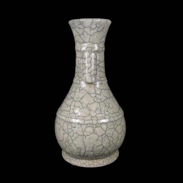 宋時代 哥窯 貫耳瓶 双耳花瓶 珍品 陶芸　骨董品 宋官窯貫耳瓶-宇珍國際藝術| Yu Jen Taipei重要中國瓷雜工藝精品