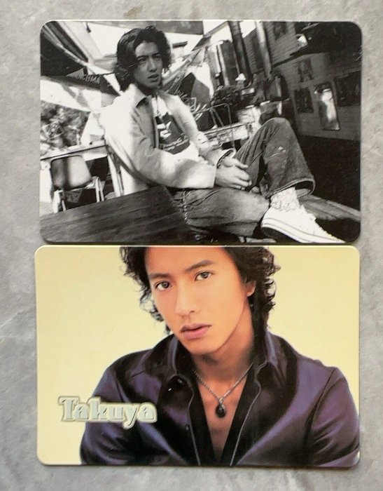 木村拓哉珍藏Smap YES卡3寸老照片二十年情懷收藏品象牙白色調約九成新