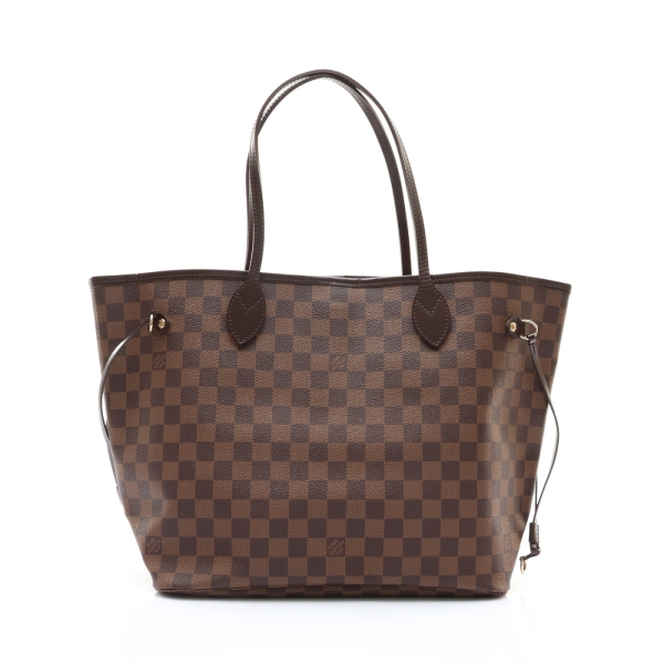 LOUIS VUITTON LV 路易威登 Neverfull MM 肩背包 棕色 棋盤格帆布 二手精品 N51105 【二手名牌BRAND OFF】
