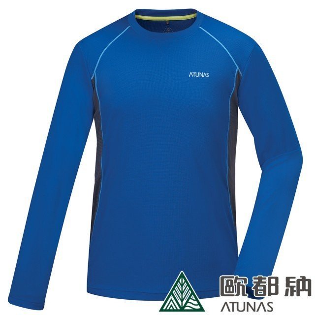 集山莊|ATUNAS歐都納|男款 POLARTEC® 長袖T恤 #A-T1916M 藍色 現貨2XL