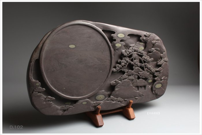 禾洛書屋】D.102 中國名硯(硯台)精品端硯老坑梅花坑《附收藏錦盒》石眼