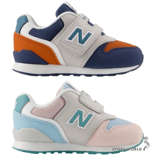 New Balance 996 休閒鞋 小童鞋 魔鬼氈 灰藍橘/灰粉藍【運動世界】I9963GG-W/I9963WJ-W