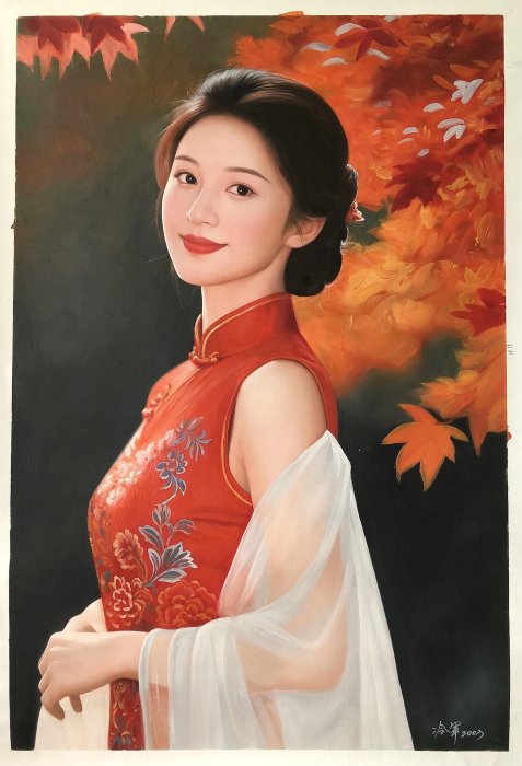 嚴選冷軍創作大師原作，100x70cm純手繪油畫推薦收藏冷軍原創油畫