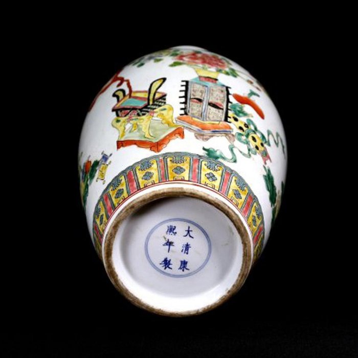 古染付花瓶　大清康熙年製 大清康熙年制，粉彩花瓶40。57327 | Yahoo拍賣