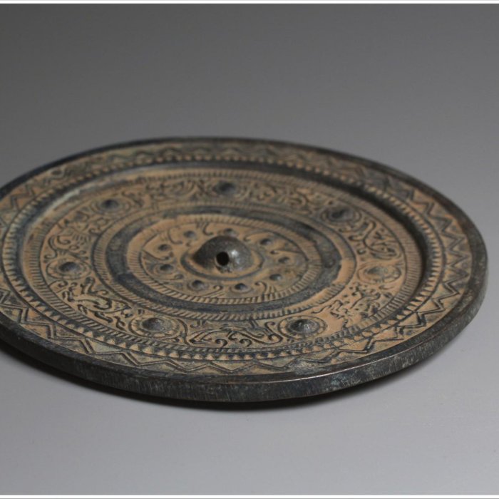 禾洛書屋】G.25 漢古青銅鏡(直徑15.3cm/厚1.0cm)可當紙鎮/收藏單品