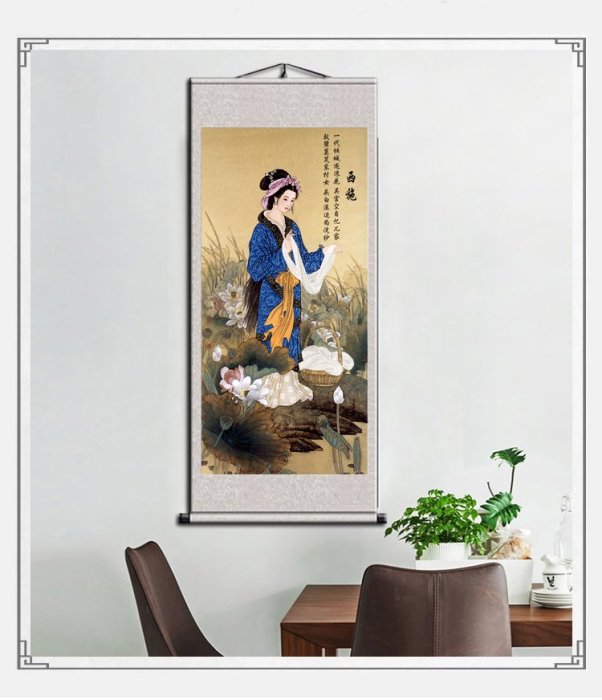 古代四大美女畫像楊貴妃王昭君西施貂蟬捲軸掛畫客廳辦公室裝飾畫
