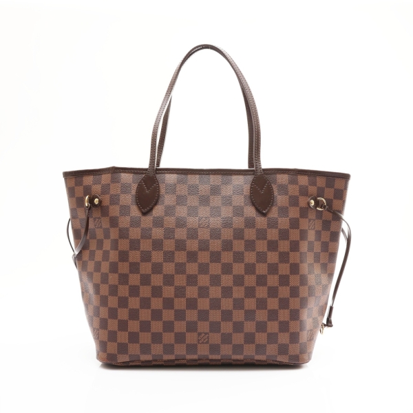 LOUIS VUITTON LV 路易威登 棕色 棋盤格帆布 Neverfull MM 肩背包 N51105 【二手名牌BRAND OFF】