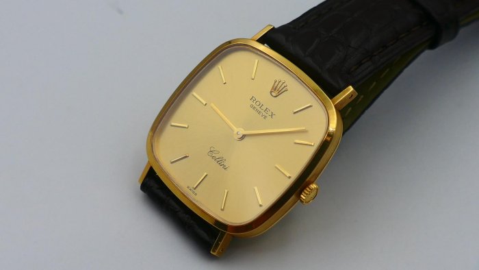 【美好時光】ROLEX最便宜的男款金錶！勞力士4114超薄手上鏈單錶美品勞服保養完成 （ 1803 18038參考）