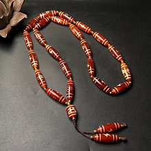 Q188300藏區迴流老料閃電五眼搭配財神天珠項鍊尺寸閃電五眼天珠29*10
