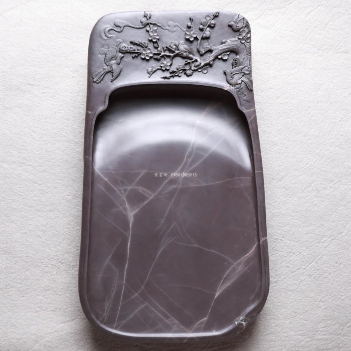 老坑 硯 紫雲軒』 [喜上枝頭硯]10寸老坑端硯國家級大師黎鏗老師製作端溪水岩