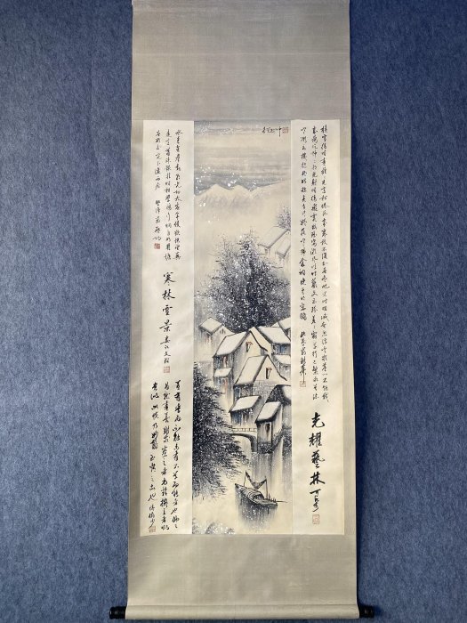 TD009 畫家：吳冠中四尺中堂畫山水畫手繪畫畫工精細。材質：宣紙2 加