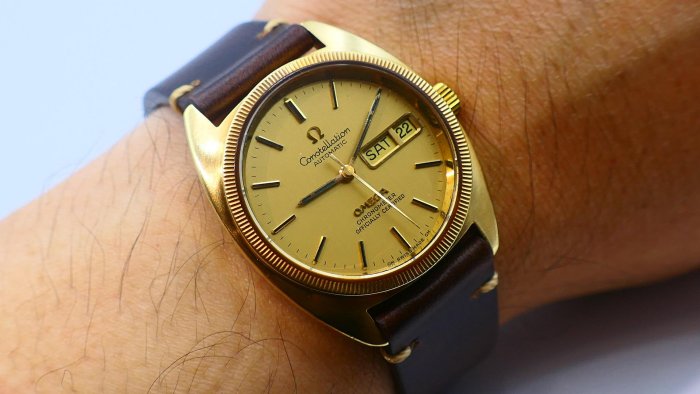 【美好時光】OMEGA老星座Daydate 18K金錶款（連錶扣都是18K）ROLEX 1803同年代產物