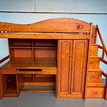 永茂全新二手家具館~新竹2手家具家電中古推薦*B032406*松木3尺高架床*大型家具 臥室家具 掀床 上下舖 床組 床架 床箱 床邊櫃 床墊 床頭片 香山