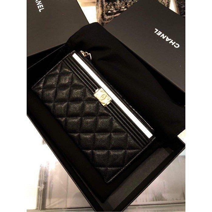 CHANEL BOY A84478 山羊皮/皮夾/錢包/手拿包/長夾 有現貨