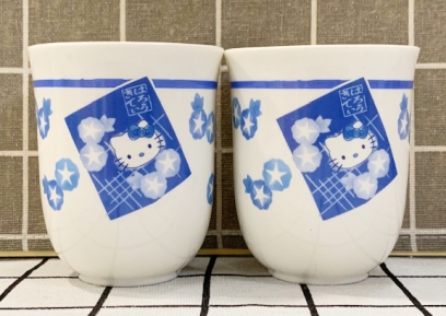 【震撼精品百貨】凱蒂貓 Hello Kitty~日本SANRIO三麗鷗 KITTY日本泡茶杯/對杯-和風#04150