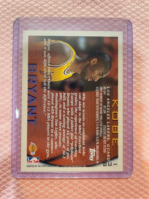 Topps 96-97 NBA 50th KOBE BRYANT Rookie RC 138 | Yahoo拍賣