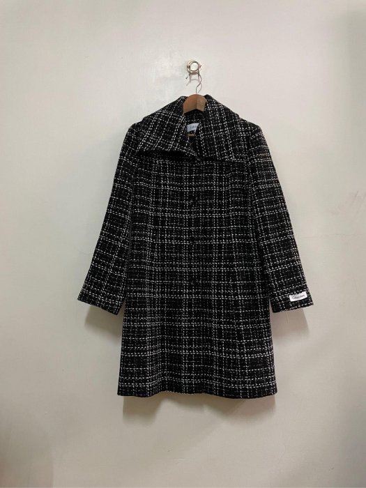 《全新》Calvin Klein  黑色羊毛毛呢大衣 / 10