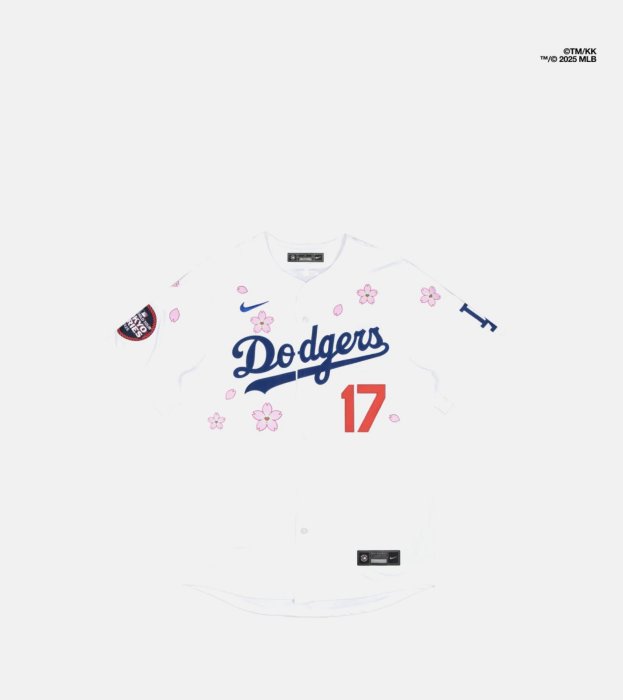Dodgers 大谷翔平　漢字ユニフォーム　村上隆　M　MLB Ohtani 村上隆 x MLB Mサイズ 大谷翔平 17 ブルー Tシャツ 2025年 東京
