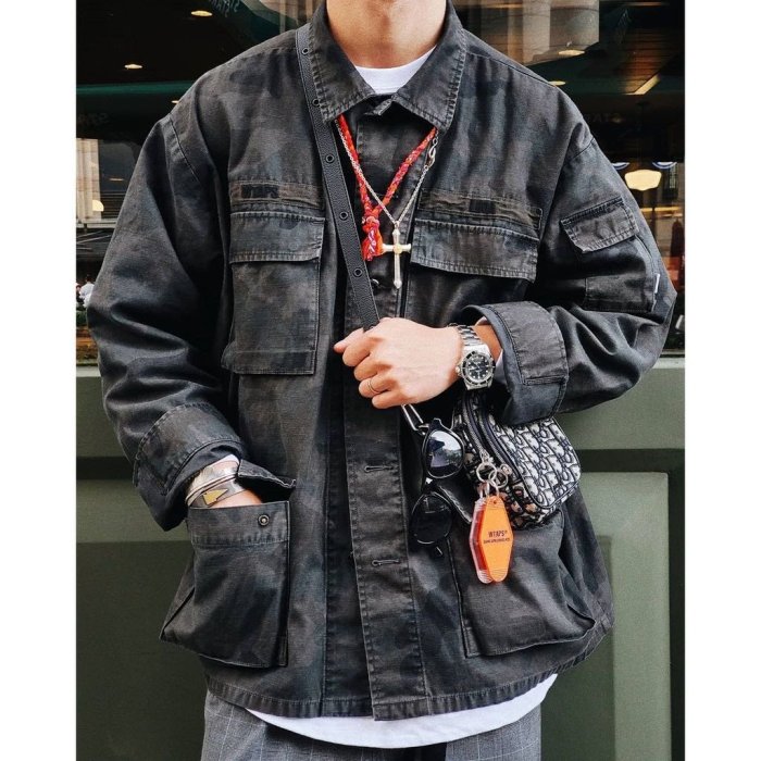 希望商店】【✓寄賣商品】WTAPS JUNGLE LS 02 20SS 蠟染黑迷彩四袋軍衫
