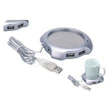 【強強二手商品】冬季必備 USB加熱器 USB電熱保溫杯墊 帶4口HUB 開關控制方便加熱