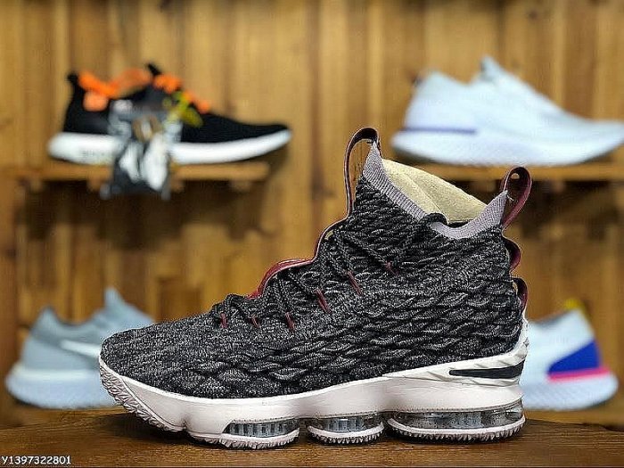 NIKE LEBRON XV LBJ 15 灰酒紅粉 雪花 編織 高筒 休閒運動籃球鞋【ADIDAS x NIKE】