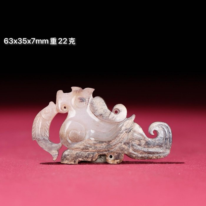 臻品舊藏，和田白玉鳳鳥配飾，包漿厚重，沁色入骨，工藝精湛，犀利民藏
