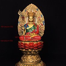 大明宣德年制，精工純銅彩繪地藏王菩薩佛像，做工精美，漿厚重，寬16cm