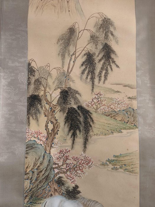 近代馬晉精品駿馬圖軸，宣紙製作，附原裝軸套，家中閒置字畫處理，近