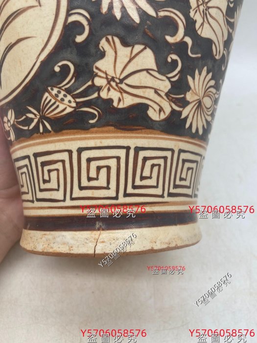 宋代吉州窯畫花大梅瓶器型優美自然全品瓷器舊藏古董古玩二手【快樂真棒