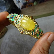 《藍晶寶石玉石特賣→〈包臺手環系列〉→天然清透蜜蠟  宮廷美  包臺  手環→Z453