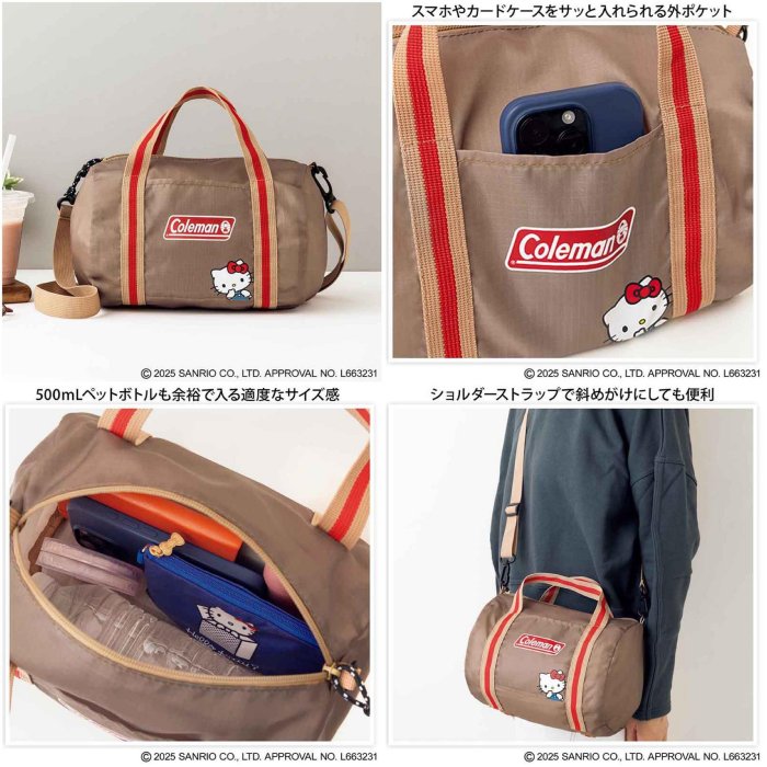 ＊日式雜貨館＊日本限定 三麗鷗kitty 聯名 Coleman 托特包 圓桶包 史努比口金包 大口金包 購物袋 斜背包 肩背包 現貨