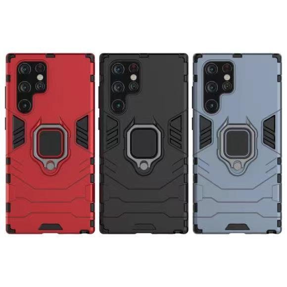 黑豹指環殼 適用 三星 Galaxy S22 Ultra 軍規防摔手機殼SM-G908 防摔殼 S22 Ultra保護殼