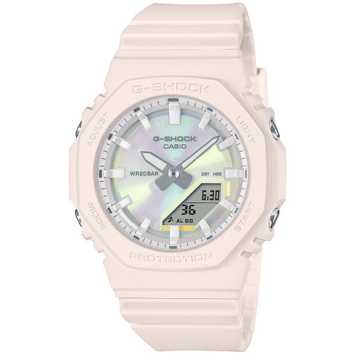CASIO 卡西歐 G-SHOCK WOMEN 八角防護構造雙顯錶 -GMA-P2100PC-4A