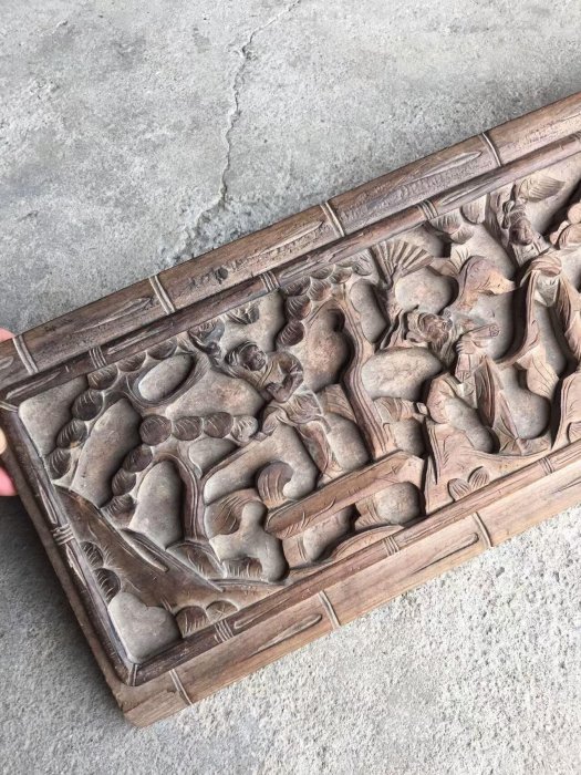 嚴選民國時期楠木老木雕八仙過海浮雕藝術品精致美觀值得收藏八仙過海