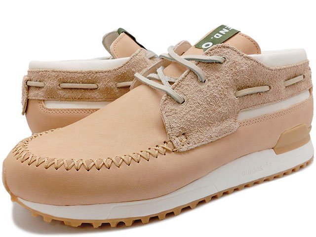 CodE= ADIDAS ORIGINALS ZX 700 BOAT X END 皮革慢跑鞋(卡其