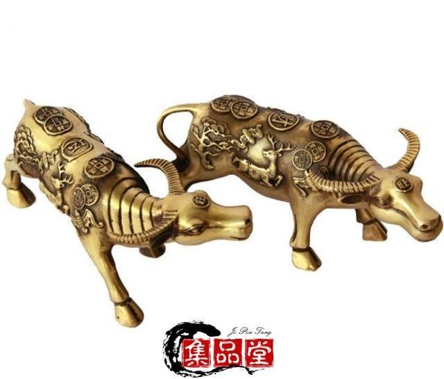 お得，最新作 【蔵】古銅 牛 銅製 置物 S2508U