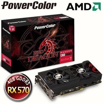 全新  紅龍 RX570 撼訊 AXRX570 4GBD5-3DHD/OC RX570  $ 9390