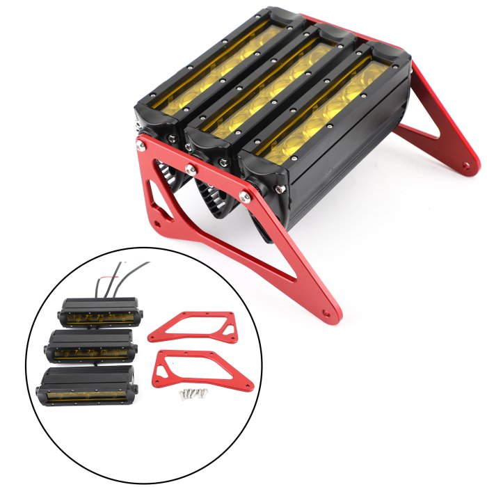 《極限超快感》Honda Grom 125 MSX SF 13-19 改裝大燈（3黃燈燈條＋2紅色支架片 套組）