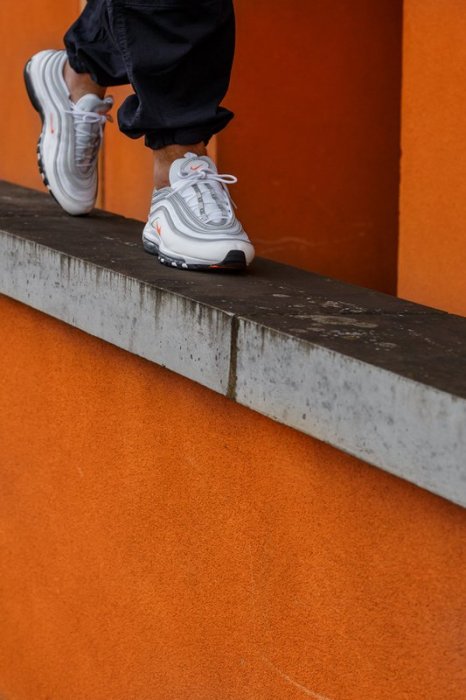 Nike Air Max 97 White/Cone-Silver“米白橙銀”氣墊百搭反光休閑運動