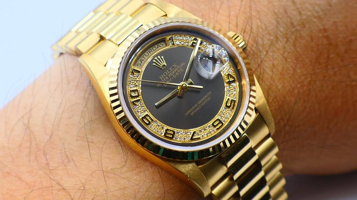 【單售面盤】無暇特殊面MA多層鑽灰色面！ROLEX勞力士原裝整片18K K金面盤！ （ 18038 18238 18048 18388...都可用）