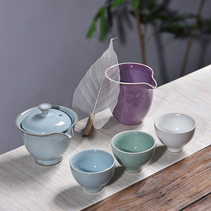 宋代五大名窯蓋碗三杯品茗杯茶杯普洱個人單杯陶瓷介碗茶盞品茗杯GS